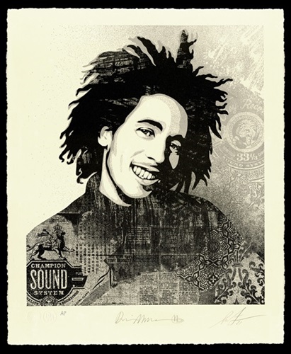 Bob Marley 40th Letterpress Lively Up Yourself By Shepard Fairey Editioned Artwork Art Collectorz