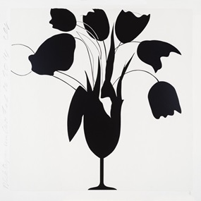 Tulips And Vase (Black) by Donald Sultan