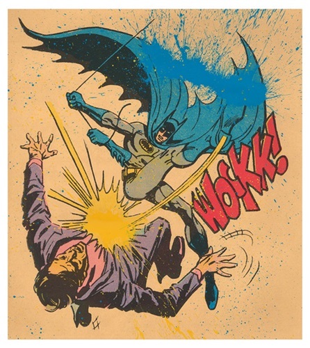 Bat-Wockk! (Hand-Splashed) by Mr Brainwash