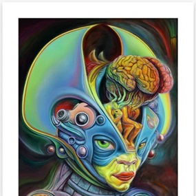 Alien With Human Thinker Brain (Timed Edition) by Ron English