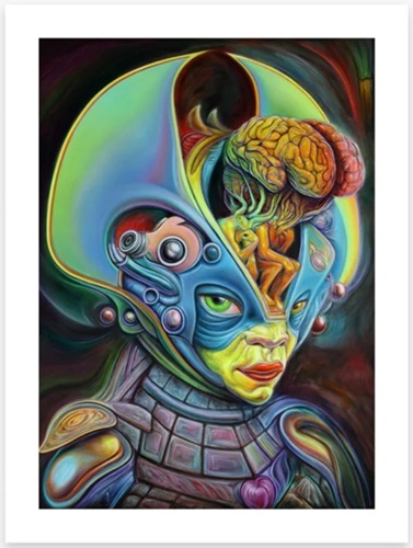 Alien With Human Thinker Brain (Timed Edition) by Ron English