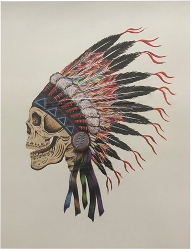 Warrior Skull (XL) by Wes Lang Editioned artwork