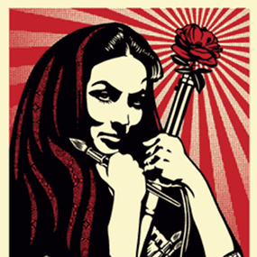 Revolutionary Woman With Brush by Shepard Fairey