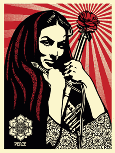 Revolutionary Woman With Brush  by Shepard Fairey