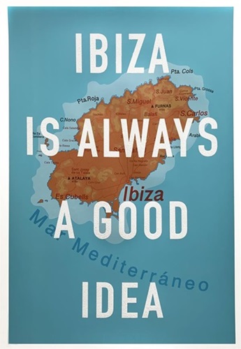 Ibiza Is Always A Good Idea (White Glitter) by David Buonaguidi