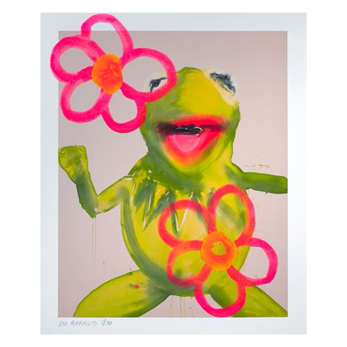 Kermit With Flowers  by Liz Markus