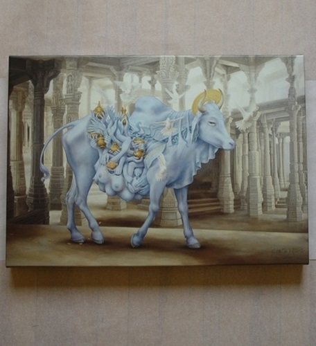 Govinda And The Heiffer Nymph (Canvas) by Heidi Taillefer
