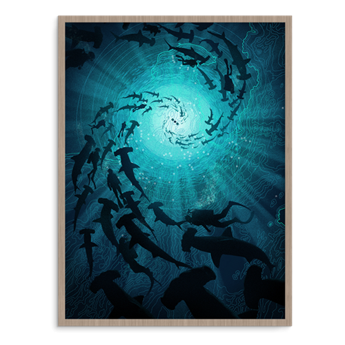 Rising Hammerheads (Shimokuzame (Blue)) by Marko Manev