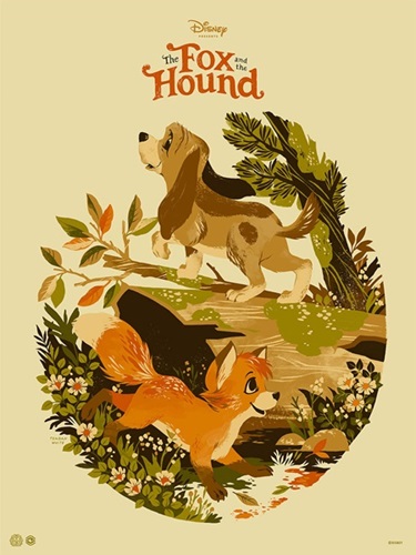 Fox and shop the hound painting