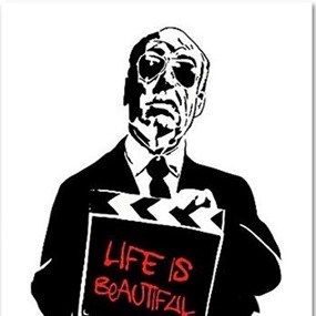 Alfred Hitchcock (Life Is Beautiful) (Red) by Mr Brainwash