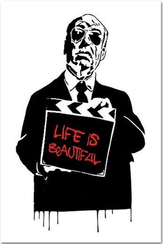 Alfred Hitchcock (Life Is Beautiful) (Red) by Mr Brainwash