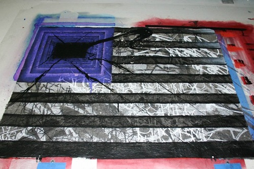 Art Work Rebels Flag (Black & Purple) by Saber
