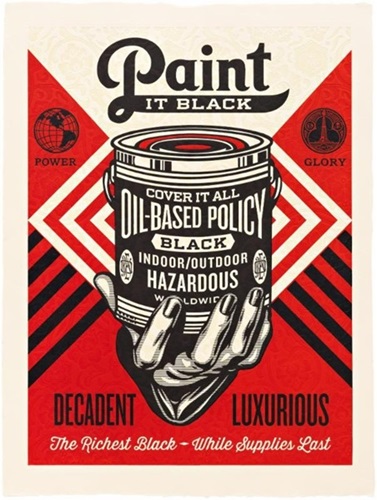 Paint It Black (Hand) (Relief Print) by Shepard Fairey