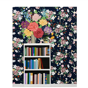Flowers On Bookshelf by Alec Egan