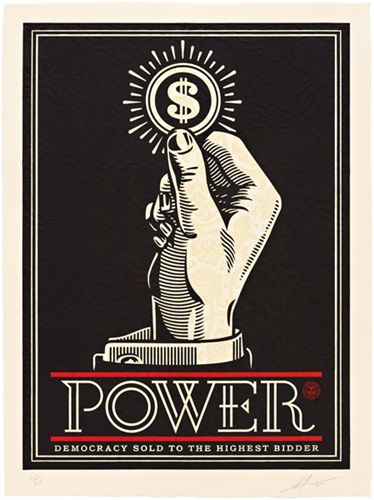 Power Bidder (Relief Print) by Shepard Fairey