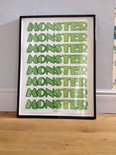 Monster (Neon Green) by Ben Eine