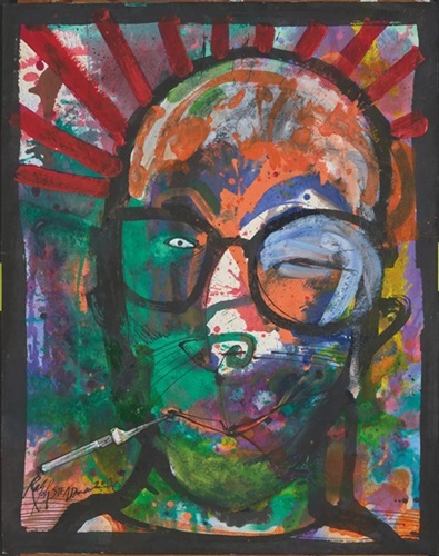 Hunter As The Dalai Lama (Small) by Ralph Steadman
