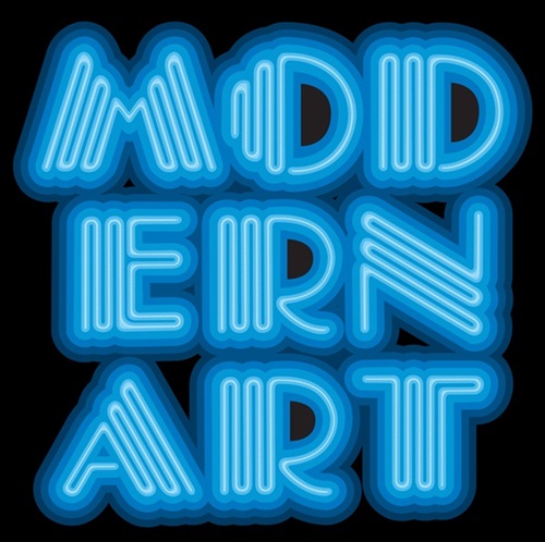 Modern Art (Neon Blue) by Ben Eine