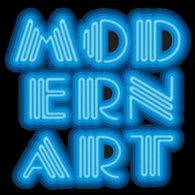 Modern Art (Neon Blue) by Ben Eine