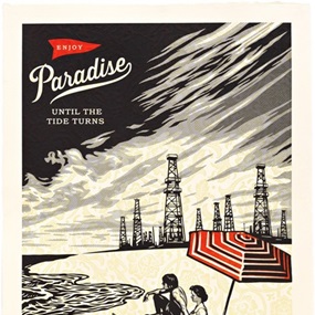 Paradise Turns (Relief Print) by Shepard Fairey