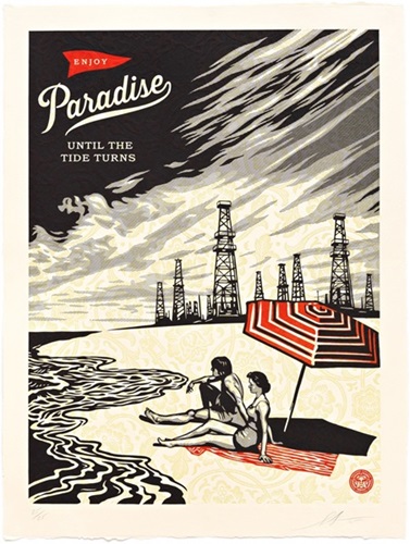 Paradise Turns (Relief Print) by Shepard Fairey