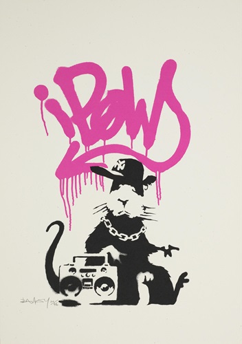 Gangsta Rat (Pink Artist Proof) by Banksy
