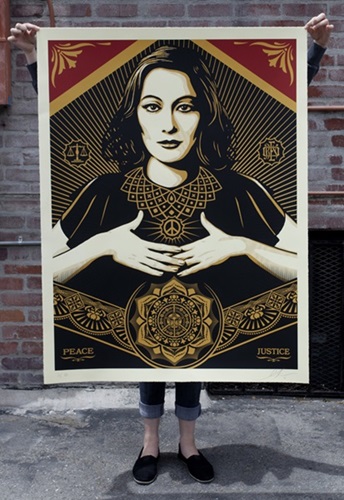 Peace & Justice Woman (Large Format) by Shepard Fairey