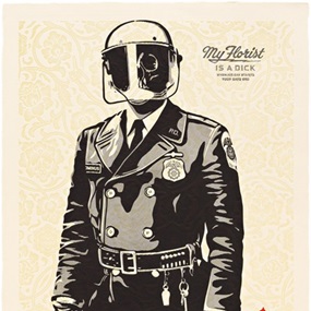 My Florist Is A Dick (Relief Print) by Shepard Fairey