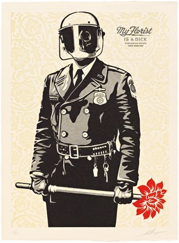 My Florist Is A Dick (Relief Print) by Shepard Fairey