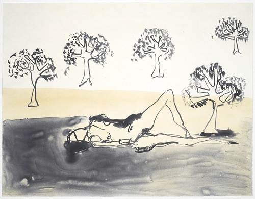 Laying With The Olive Trees  by Tracey Emin