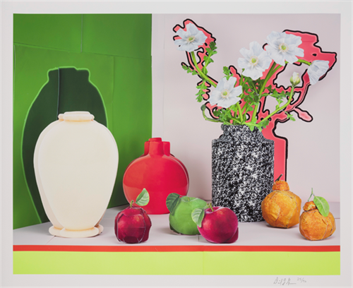 White Poppies With Apples & Oranges  by Daniel Gordon