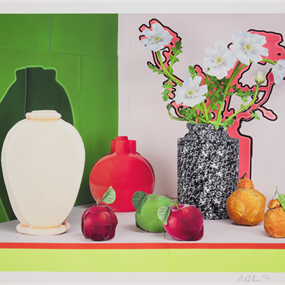 White Poppies With Apples & Oranges by Daniel Gordon