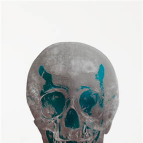 The Dead (Silver Gloss Topaz Skull) by Damien Hirst