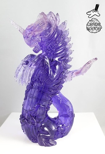 Bake-Kujira (Sculpture) (Purple Swirl Resin) by Candie Bolton
