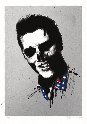 Dead Elvis (Hand-Finished on Silver) by Paul Insect