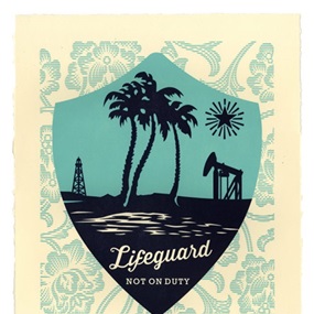 Lifeguard Not On Duty Letterpress by Shepard Fairey