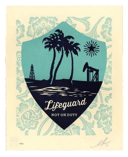 Lifeguard Not On Duty Letterpress  by Shepard Fairey