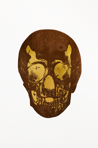 The Dead (Chocolate Oriental Gold Skull) by Damien Hirst