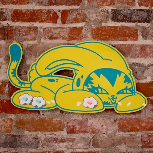 Catnap (Yellow Hand-Embellished) by Persue