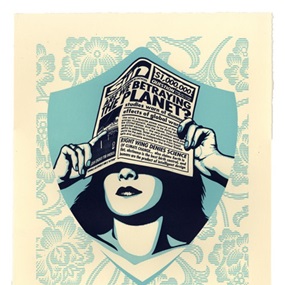 Global Warning Letterpress by Shepard Fairey