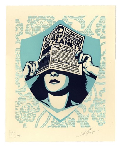 Global Warning Letterpress  by Shepard Fairey