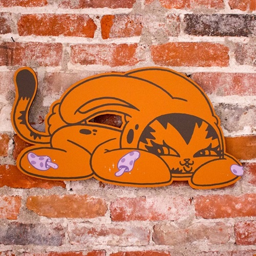 Catnap (Orange Hand-Embellished) by Persue
