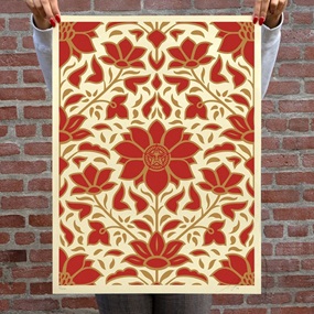 Obey Deco Floral Pattern (Red) by Shepard Fairey