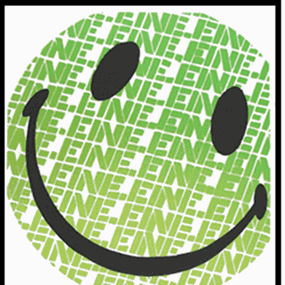 Smiley (Green) by Ben Eine