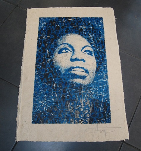 Nina Simone (Blue / Black Test Print) by K-Guy