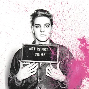 Happy Birthday Elvis! – Jailhouse Pop (Small) (Pink Splash) by Mr Brainwash