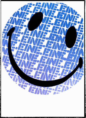 Smiley (Blue) by Ben Eine