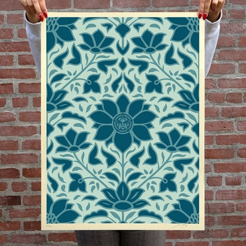 Obey Deco Floral Pattern (Blue) by Shepard Fairey