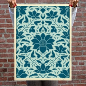 Obey Deco Floral Pattern (Blue) by Shepard Fairey