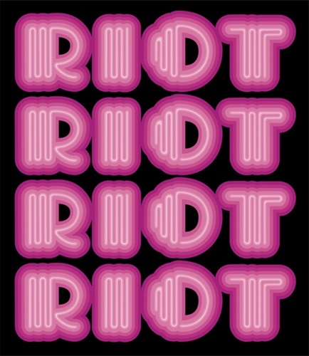 Riot (Pink) by Ben Eine